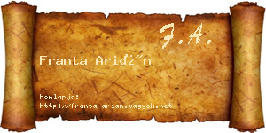 Franta Arián névjegykártya